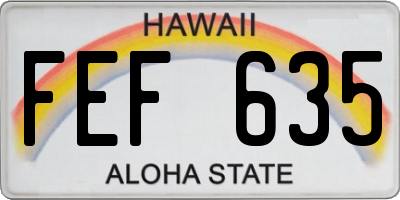 HI license plate FEF635