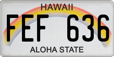 HI license plate FEF636