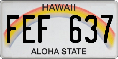 HI license plate FEF637