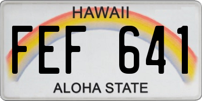 HI license plate FEF641