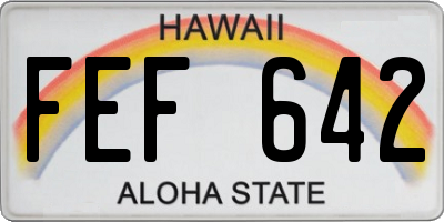 HI license plate FEF642