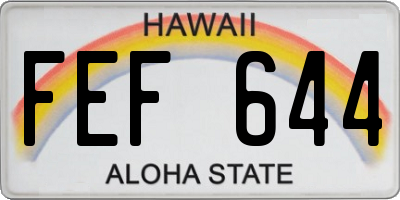 HI license plate FEF644