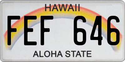 HI license plate FEF646