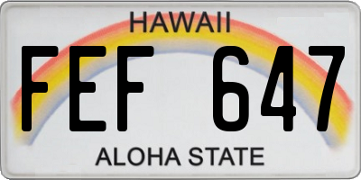 HI license plate FEF647