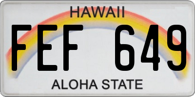 HI license plate FEF649