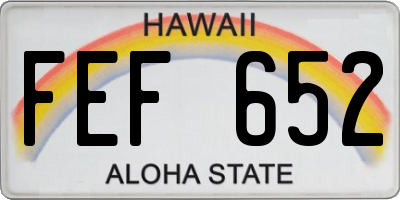 HI license plate FEF652
