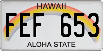 HI license plate FEF653