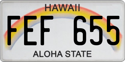 HI license plate FEF655
