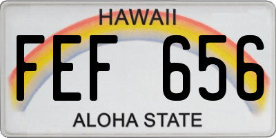 HI license plate FEF656