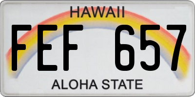 HI license plate FEF657