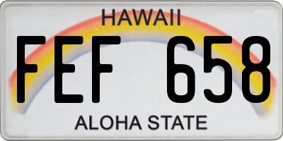 HI license plate FEF658