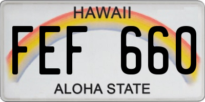 HI license plate FEF660