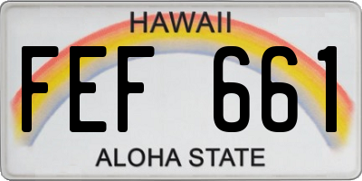 HI license plate FEF661