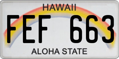 HI license plate FEF663