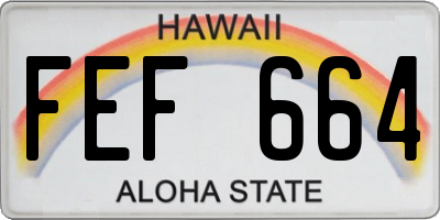HI license plate FEF664