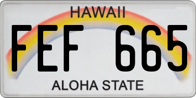 HI license plate FEF665
