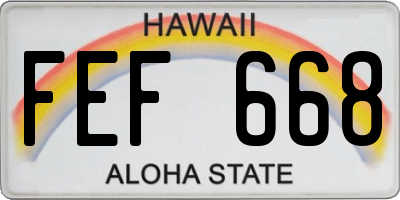 HI license plate FEF668