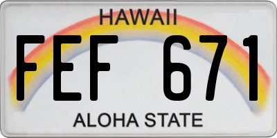 HI license plate FEF671