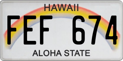 HI license plate FEF674