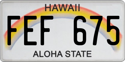 HI license plate FEF675