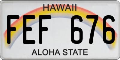 HI license plate FEF676