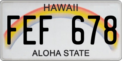 HI license plate FEF678