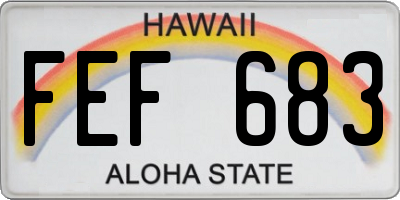 HI license plate FEF683