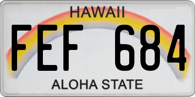 HI license plate FEF684