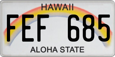 HI license plate FEF685
