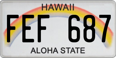 HI license plate FEF687