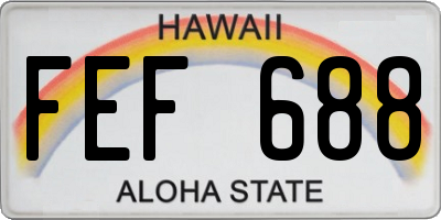 HI license plate FEF688