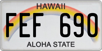HI license plate FEF690