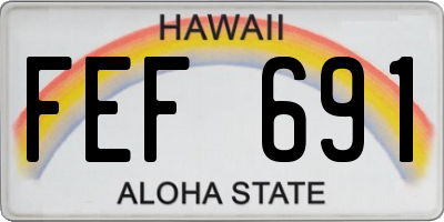 HI license plate FEF691