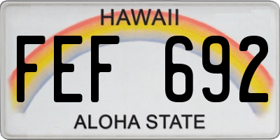 HI license plate FEF692