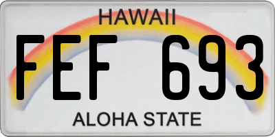 HI license plate FEF693