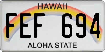 HI license plate FEF694
