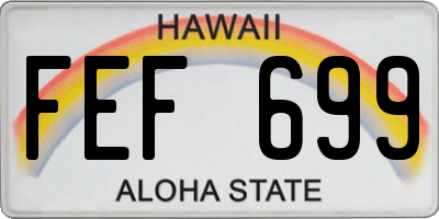 HI license plate FEF699