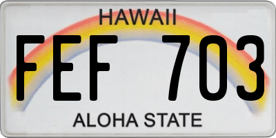 HI license plate FEF703