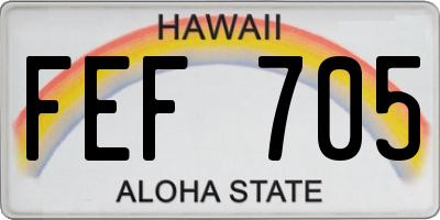HI license plate FEF705