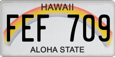 HI license plate FEF709