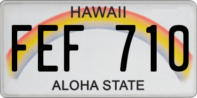 HI license plate FEF710
