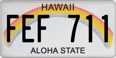 HI license plate FEF711