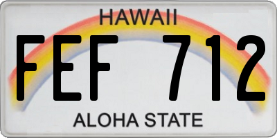 HI license plate FEF712