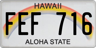 HI license plate FEF716