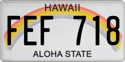 HI license plate FEF718