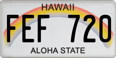 HI license plate FEF720