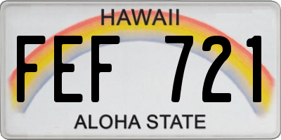 HI license plate FEF721