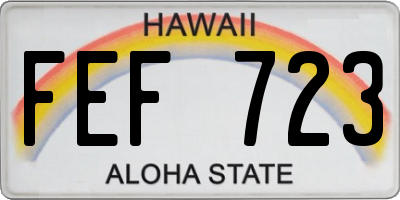 HI license plate FEF723