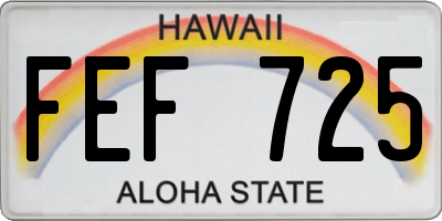 HI license plate FEF725