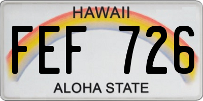 HI license plate FEF726
